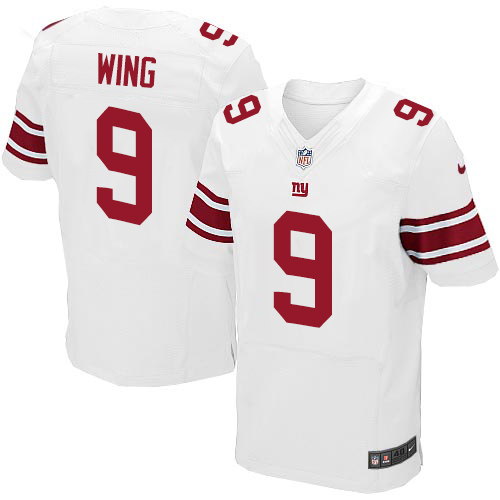 Men's Elite Brad Wing Nike Jersey White Road - #9 NFL New York Giants